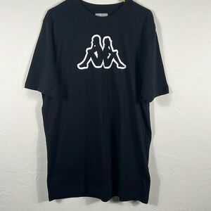 🔥🔥 KAPPA Graphic T-Shirt Short Sleeve Black Streetwear Logo Size XL - PERFECT